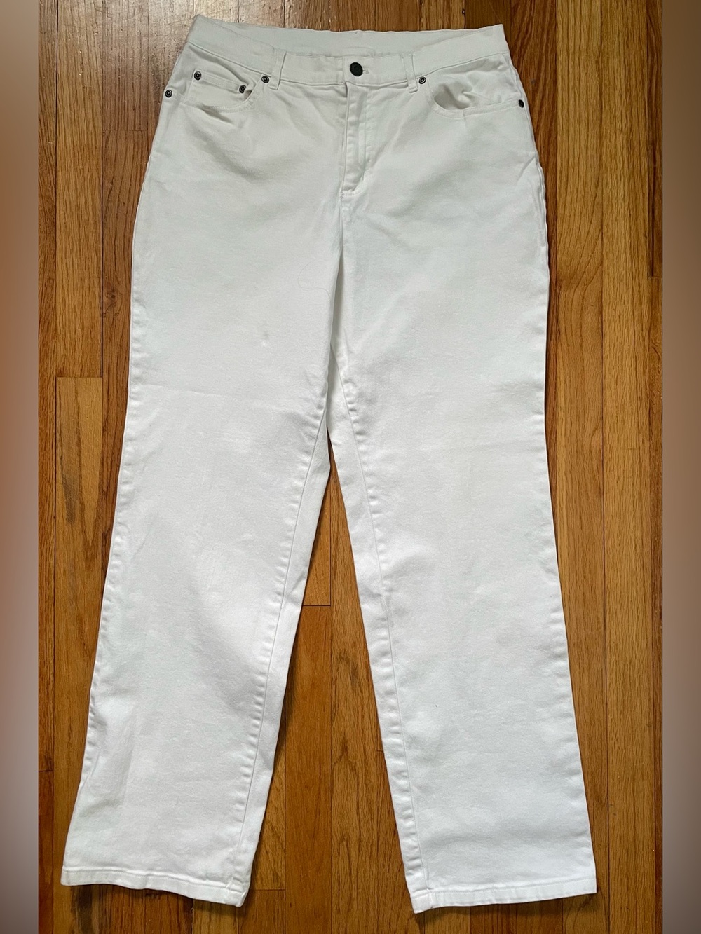 Talbots White 5-Pocket Straight-Leg Mid-Rise Denim Jeans Women’s Size 12 30x31
